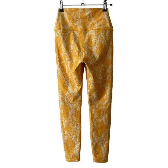 Carbon38 XS High Rise Leggings Yellow Snake Python Print Activewear - Picture 5 of 8